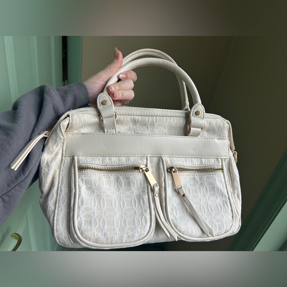 Elegant Cream Women's Satchel Handbag